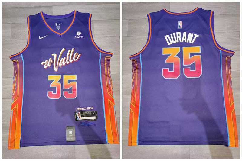 Suns 35 Kevin Durant Purple Nike 2023-24 City Edition Swingman Jersey->oklahoma city thunder->NBA Jersey